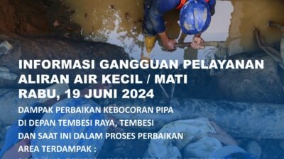 INFO Gangguan Pelayanan aliran air.