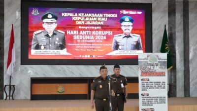Kejati Kepri Gelar Upacara Peringatan Hari Anti Korupsi Sedunia Tahun 2024 “Bersama Melawan Korupsi Untuk Indonesia Maju”.
