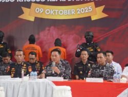 TNI AL Kolaborasi bersama Bea Cukai Gagalkan Penyelundupan ±25,9 Ton Pasir Timah di Perairan Kepri