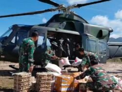 Satgas Gulbencal Yonif 122/TS Dam I/BB Drop  Logistik Jalur Udara