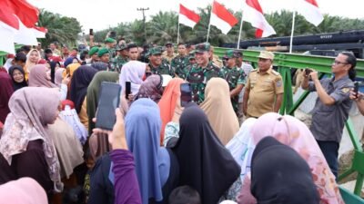 Panglima Kodam I/Bukit Barisan Tinjau Jembatan Super Compact 200 tipe 1-1 dibangun Yonzipur 11/DW dan PU